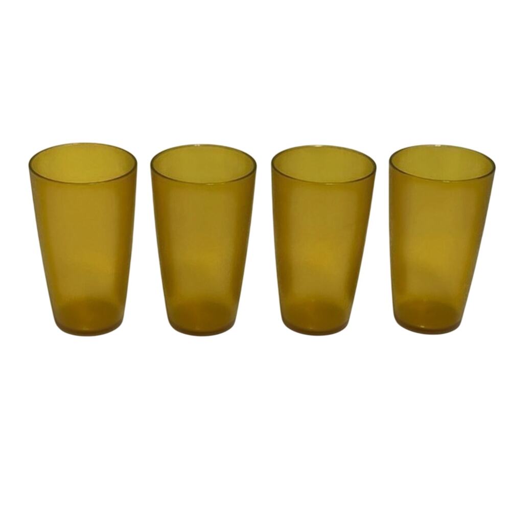 Vintage Amber Gold Cups Set of 4 restaurant style